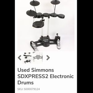 Used SIMMONS Electronic Drum Set, Plays great.